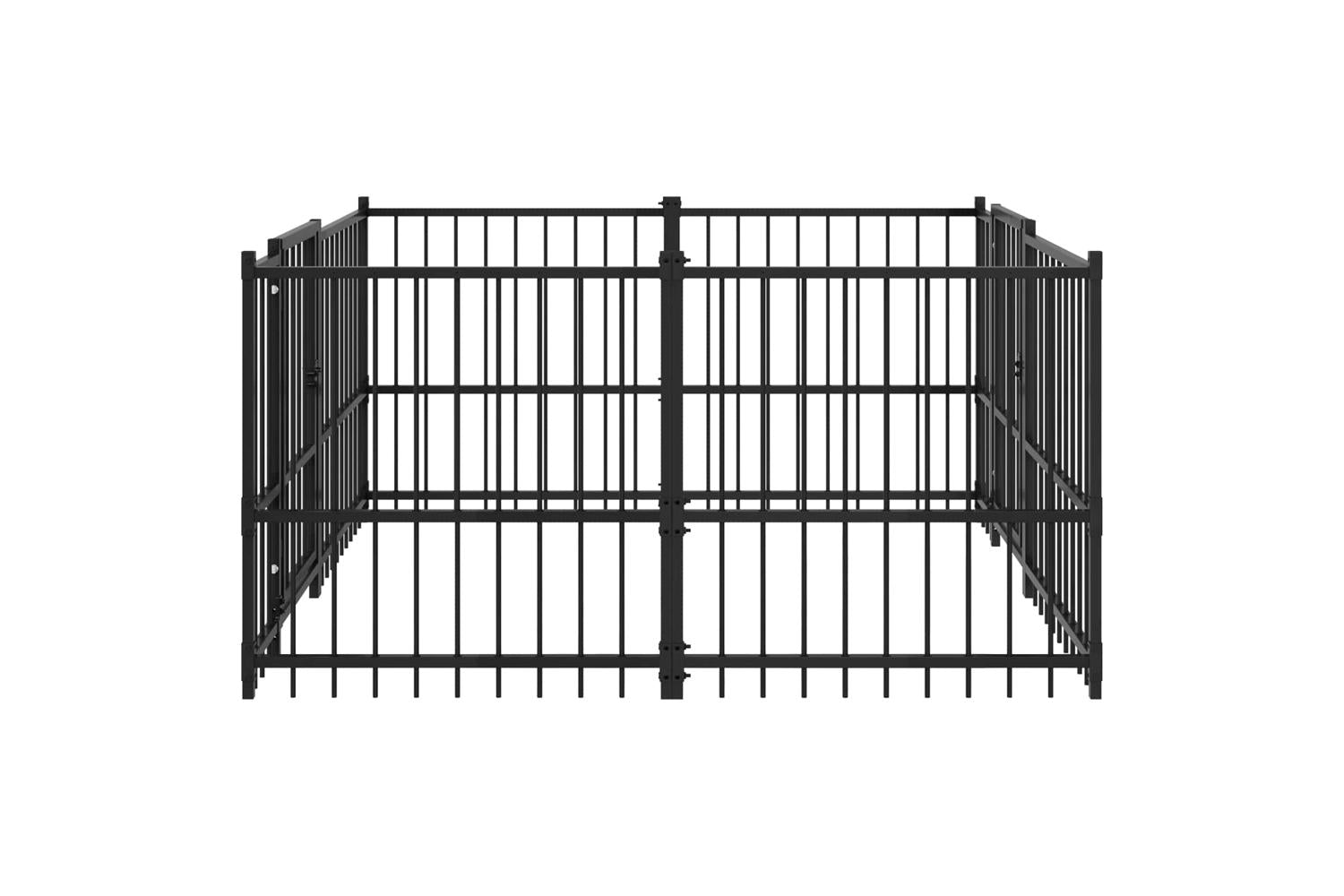 Vidaxl Outdoor Dog Playpen Black 192 X 192 X 100 Cm Steel-5