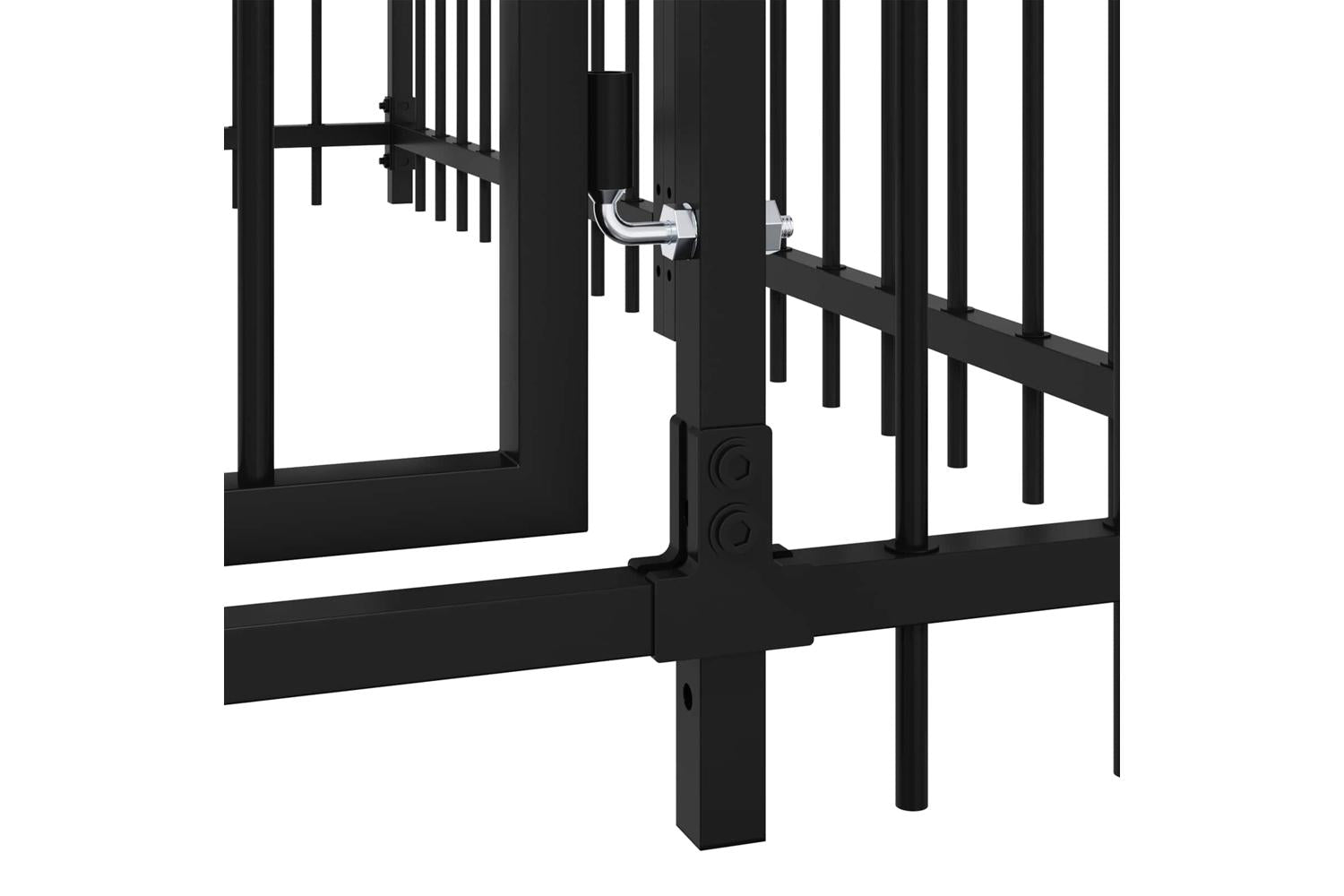 Vidaxl Outdoor Dog Playpen Black 192 X 192 X 100 Cm Steel-7