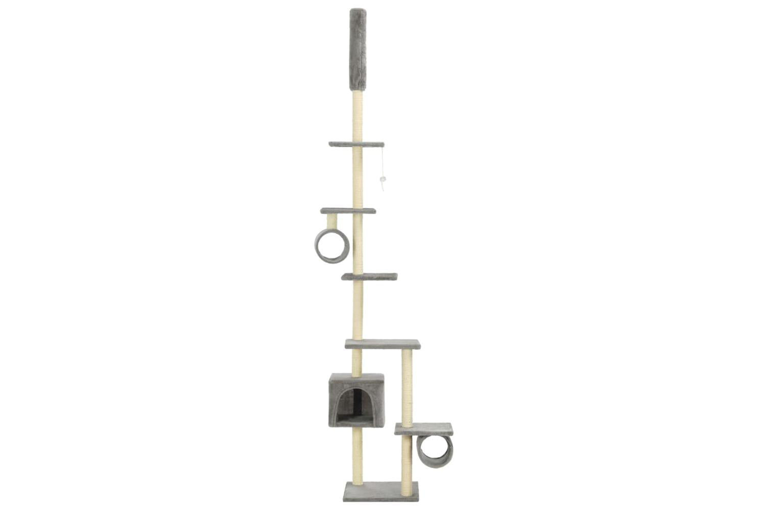 Vidaxl Cat Tree With Sisal Scratching Posts 260 Cm Grey-3