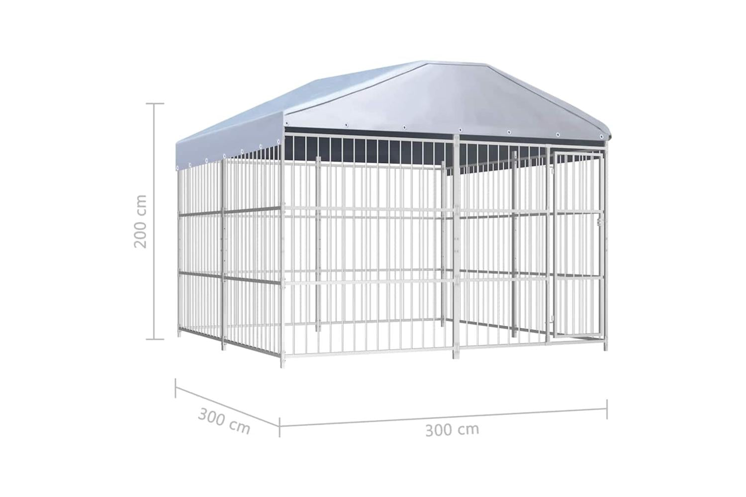 Vidaxl Outdoor Dog Kennel With Roof 300x300x200 Cm-5