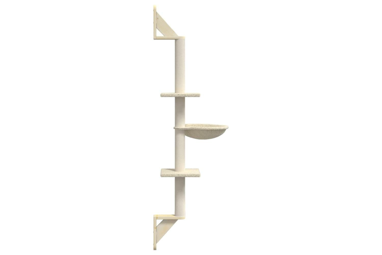 Vidaxl Wall-mounted Cat Tree With Scratching Post Cream 1425 Cm-5