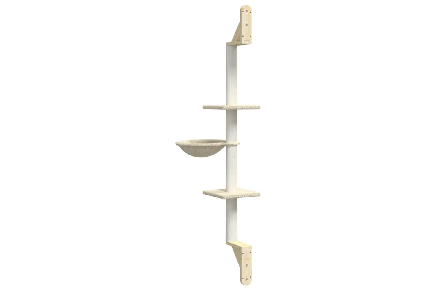 Vidaxl Wall-mounted Cat Tree With Scratching Post Cream 1425 Cm-6