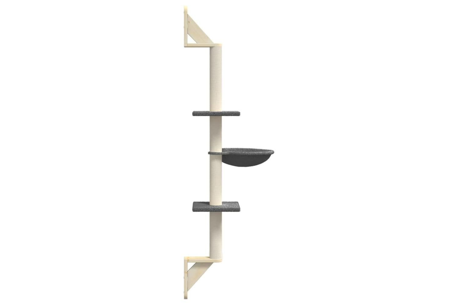 Vidaxl Wall-mounted Cat Tree With Scratching Post Dark Grey 1425 Cm-5