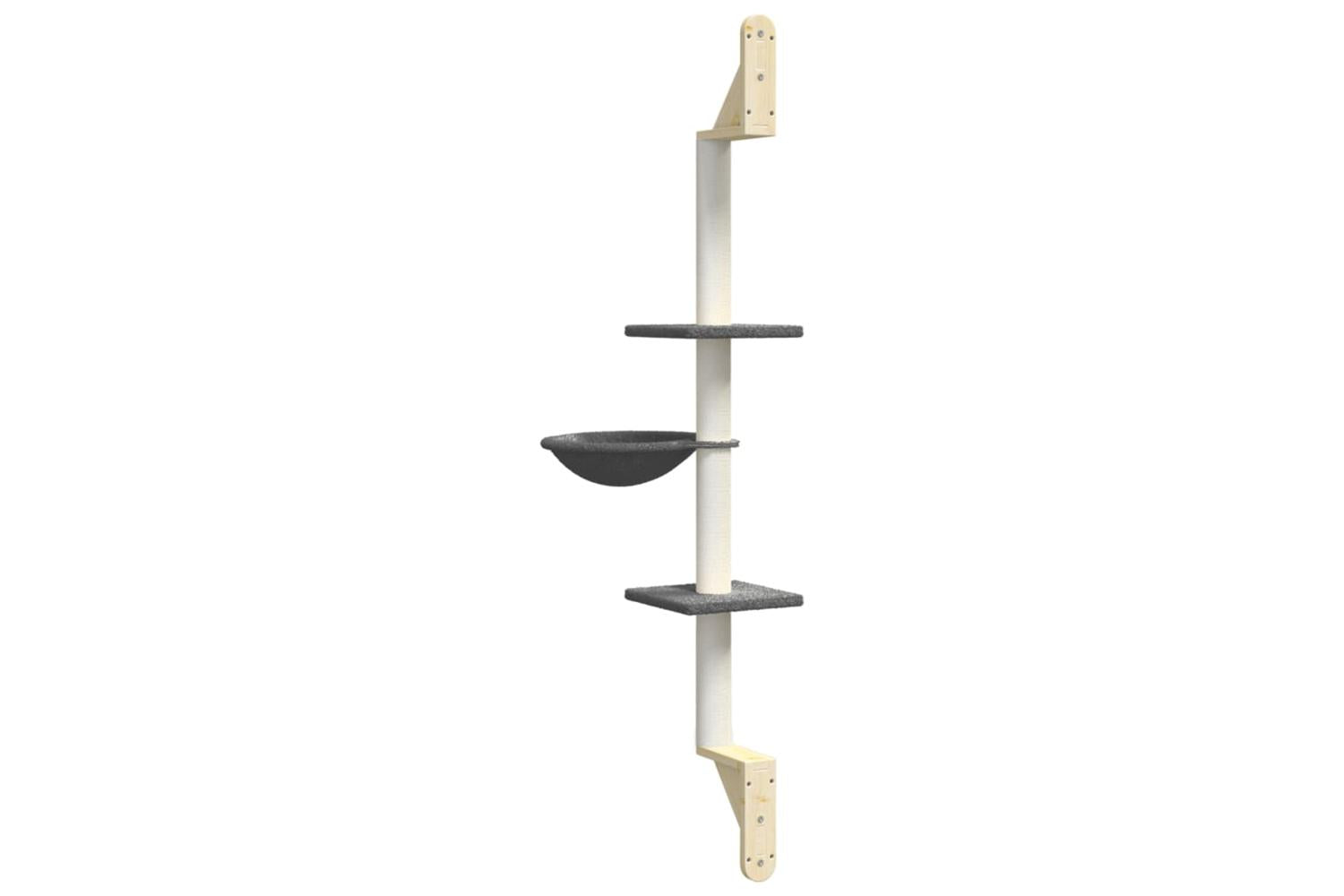 Vidaxl Wall-mounted Cat Tree With Scratching Post Dark Grey 1425 Cm-6