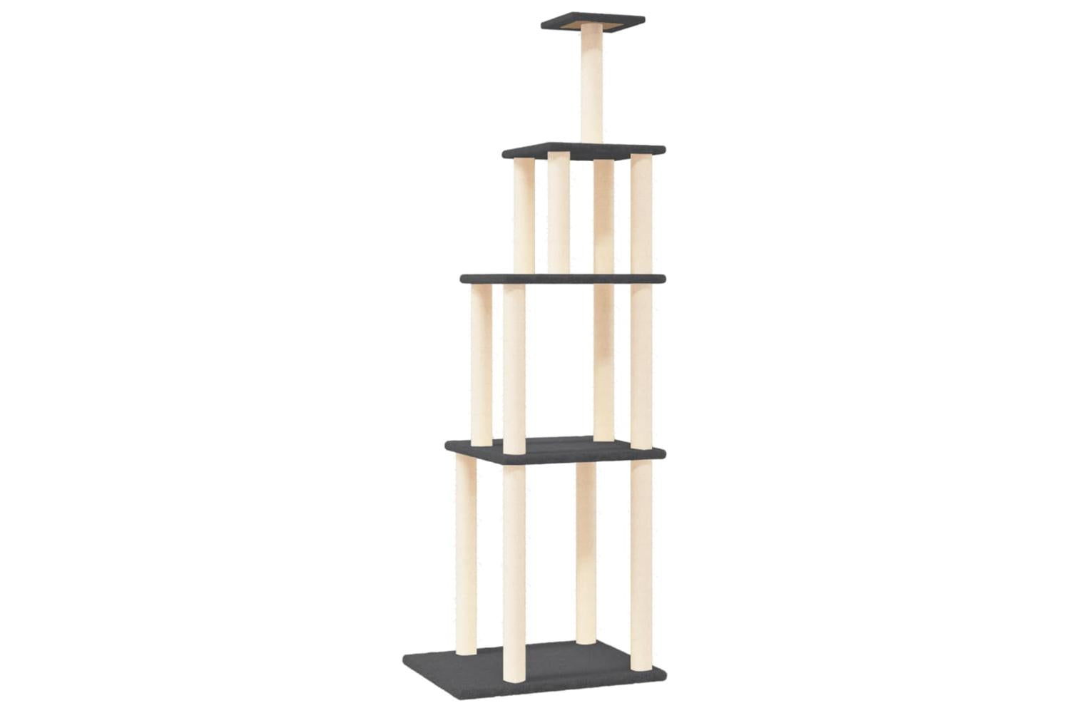 Vidaxl Cat Tree With Sisal Scratching Posts Dark Grey 183 Cm-2