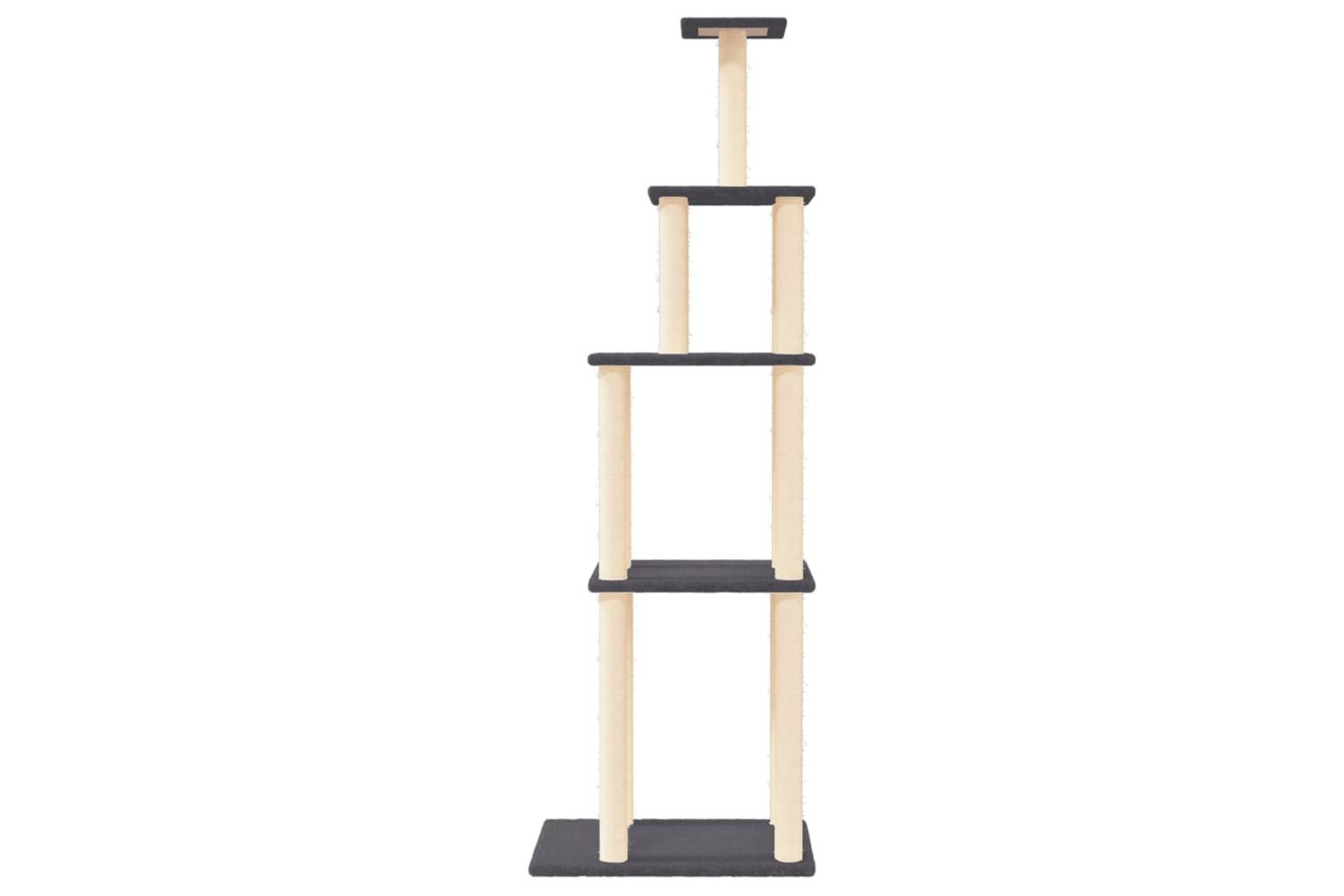 Vidaxl Cat Tree With Sisal Scratching Posts Dark Grey 183 Cm-3