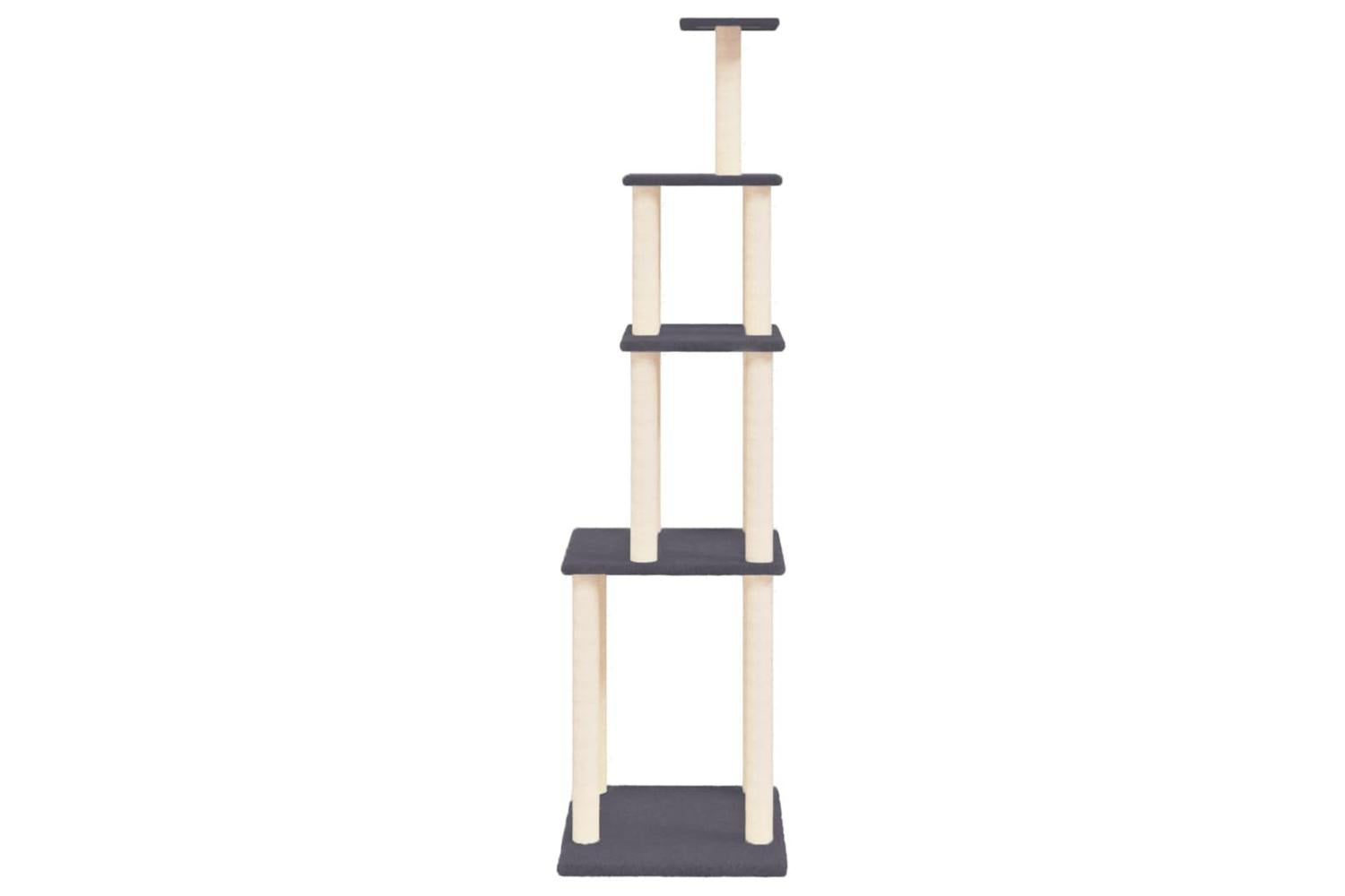 Vidaxl Cat Tree With Sisal Scratching Posts Dark Grey 183 Cm-4