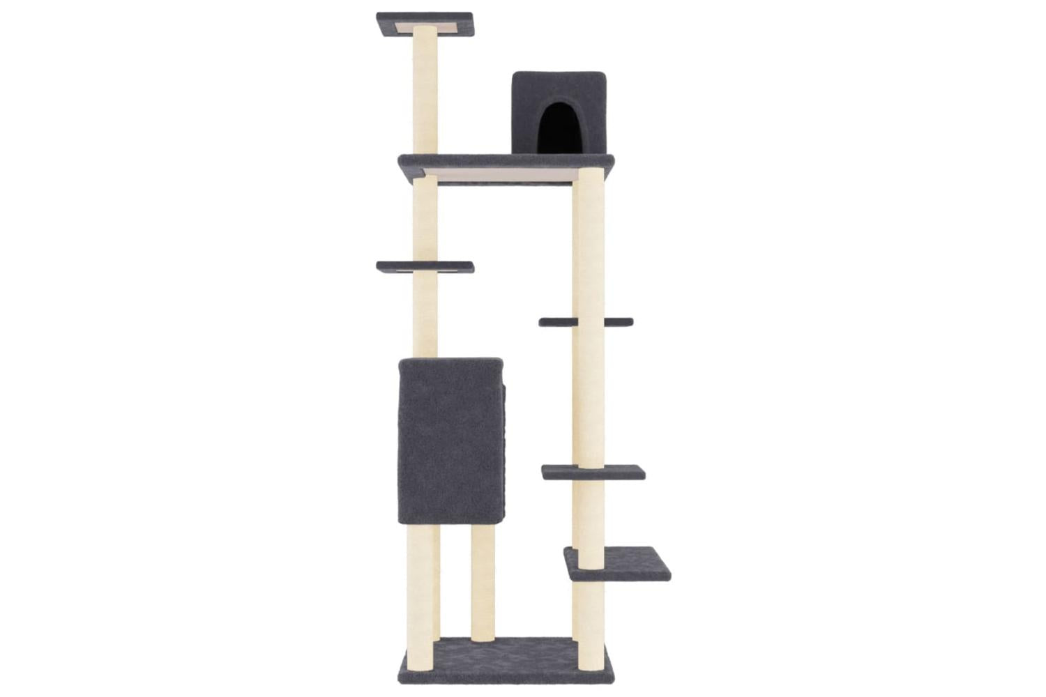 Vidaxl Cat Tree With Sisal Scratching Posts Dark Grey 154 Cm-4