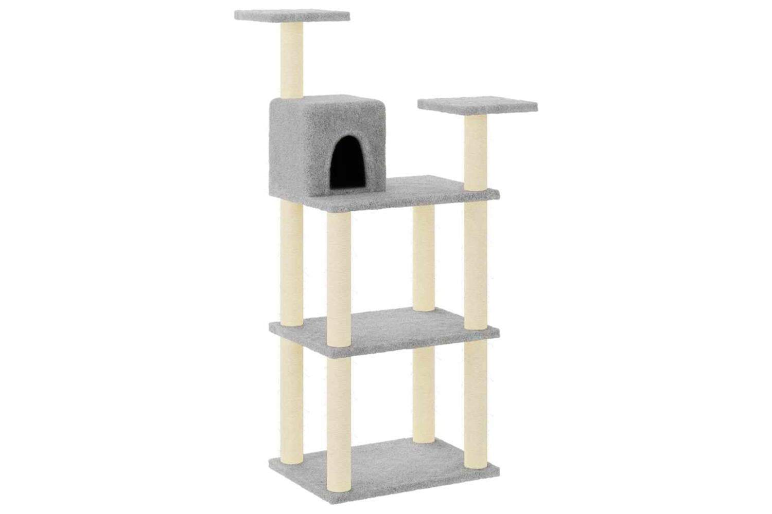 Vidaxl Cat Tree With Sisal Scratching Posts Light Grey 1185 Cm-2