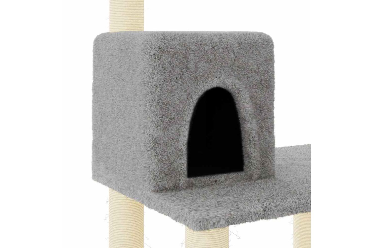 Vidaxl Cat Tree With Sisal Scratching Posts Light Grey 1185 Cm-6