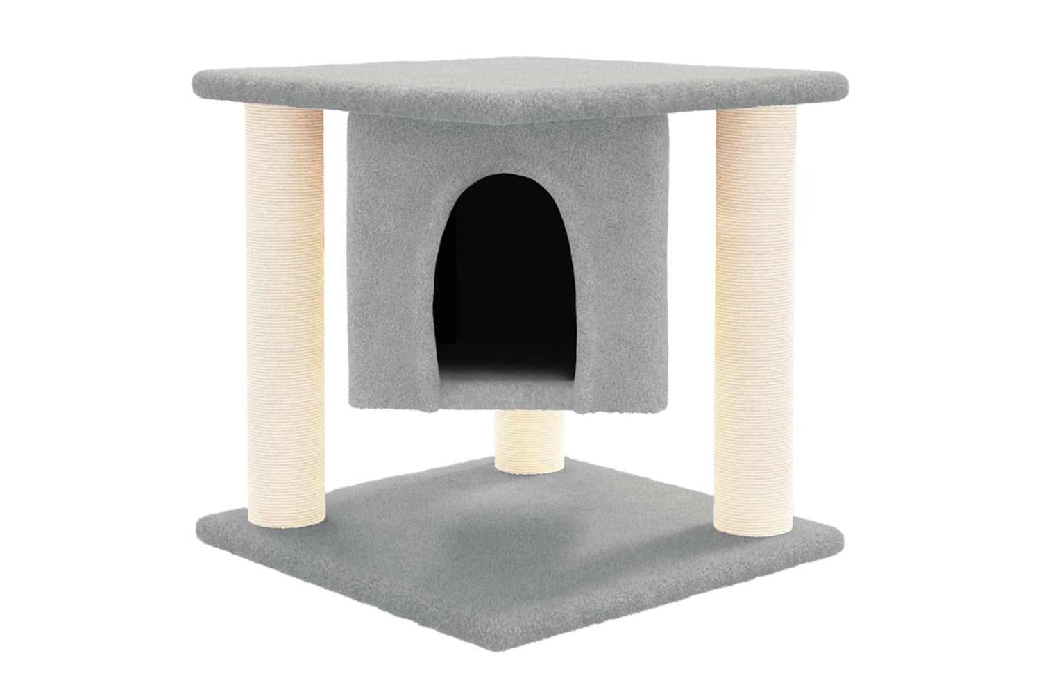 Vidaxl Cat Tree With Sisal Scratching Posts Light Grey 37 Cm-3