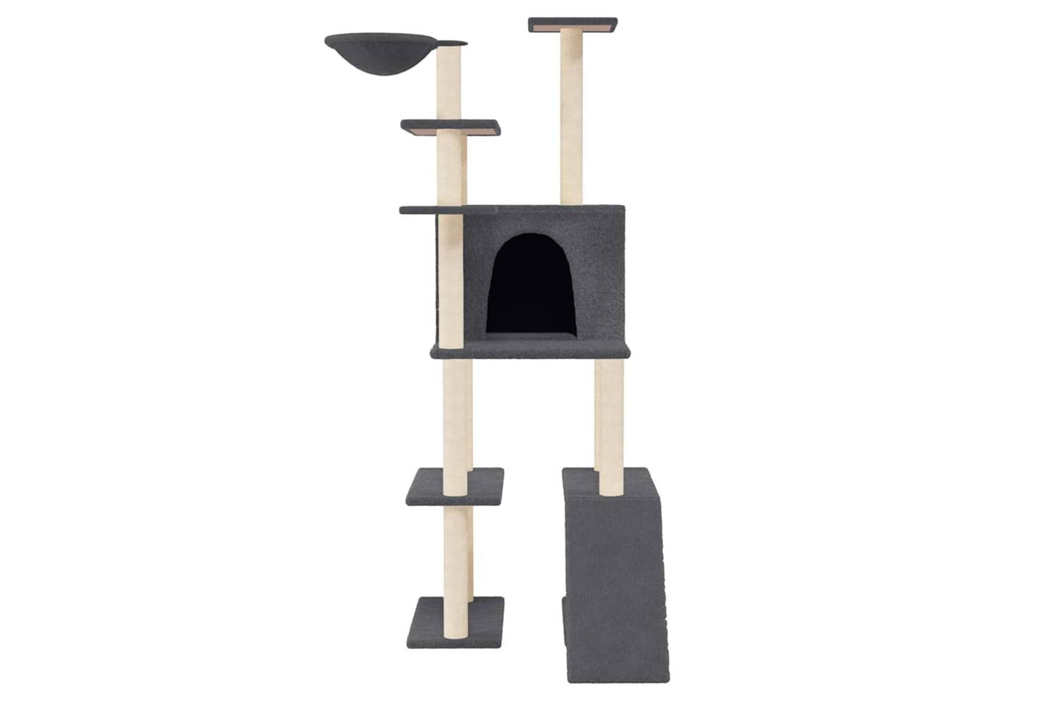 Vidaxl Cat Tree With Sisal Scratching Posts Dark Grey 166 Cm-3