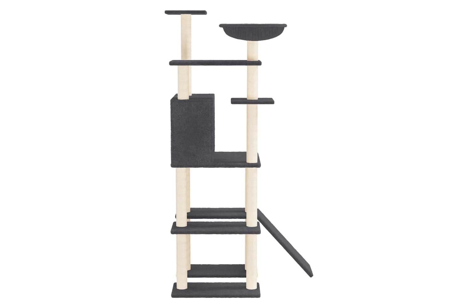 Vidaxl Cat Tree With Sisal Scratching Posts Dark Grey 166 Cm-4
