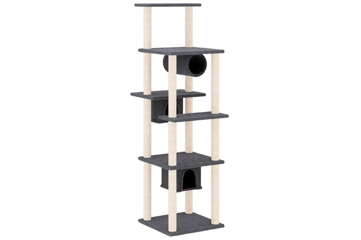 Vidaxl Cat Tree With Sisal Scratching Posts Dark Grey 169 Cm-2