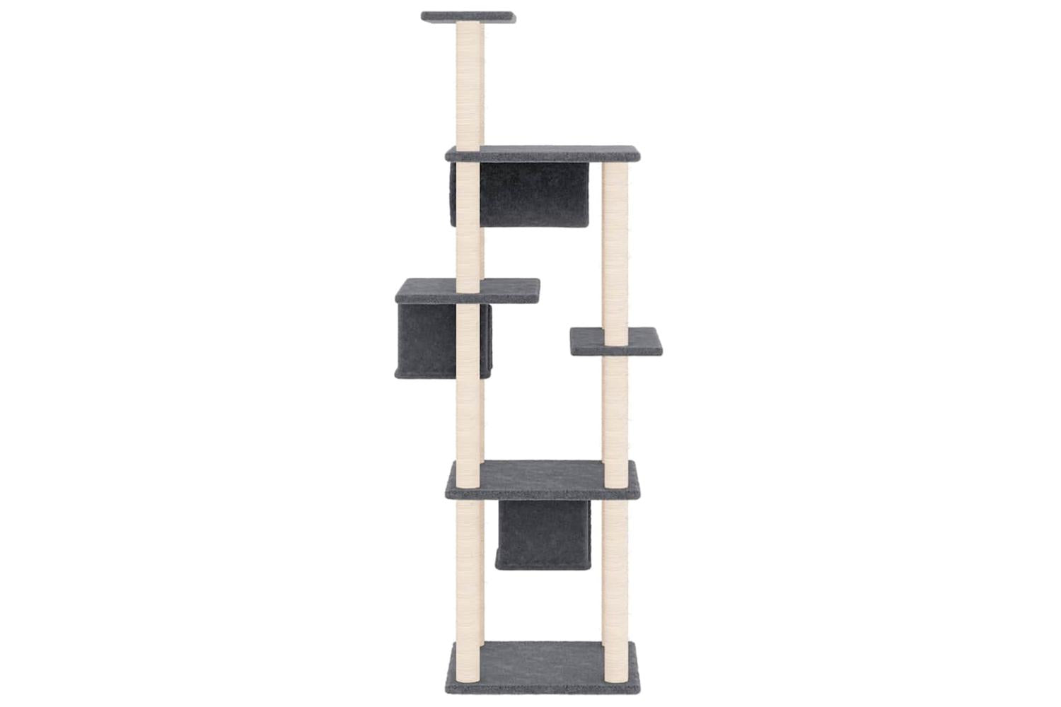 Vidaxl Cat Tree With Sisal Scratching Posts Dark Grey 169 Cm-4