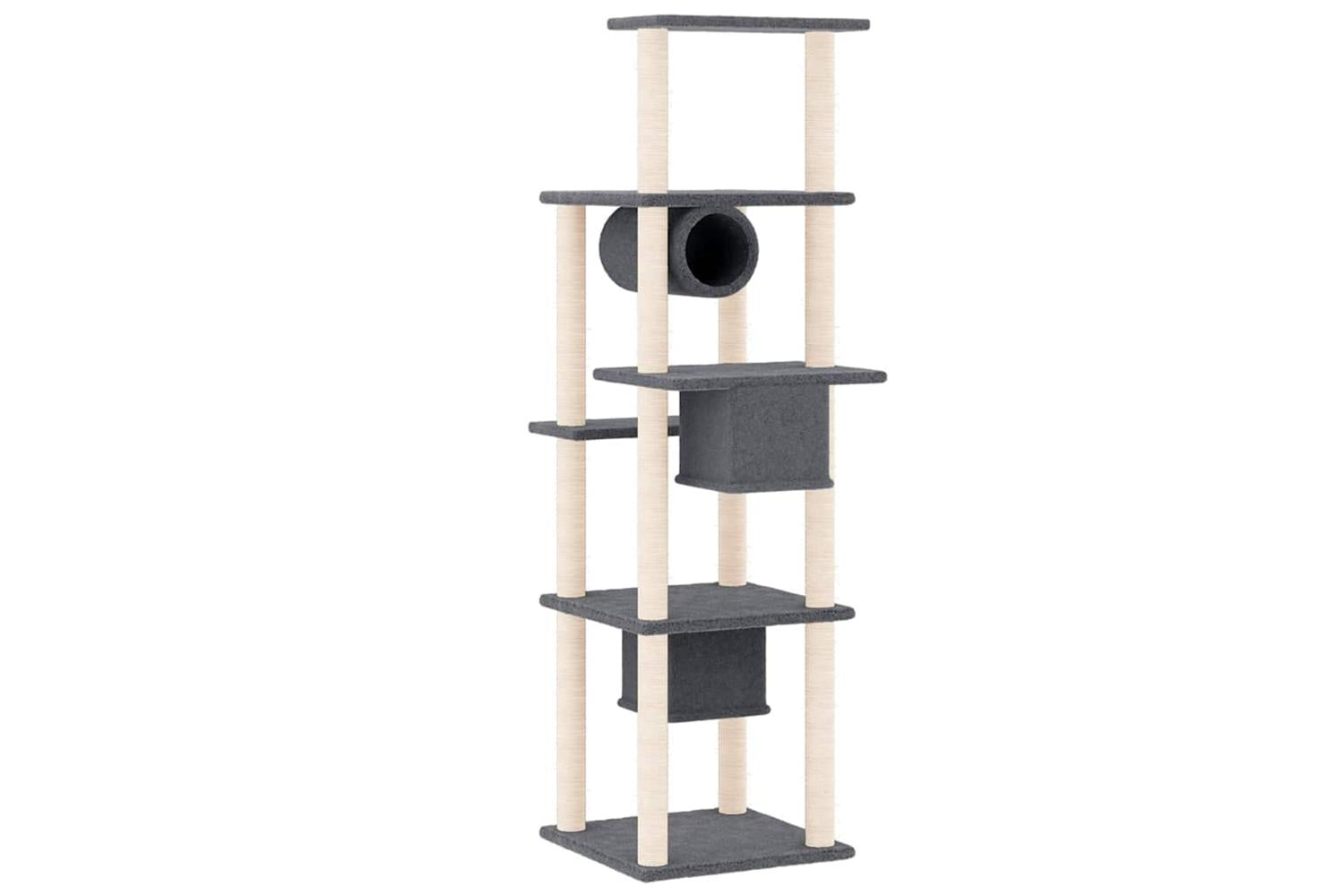 Vidaxl Cat Tree With Sisal Scratching Posts Dark Grey 169 Cm-5