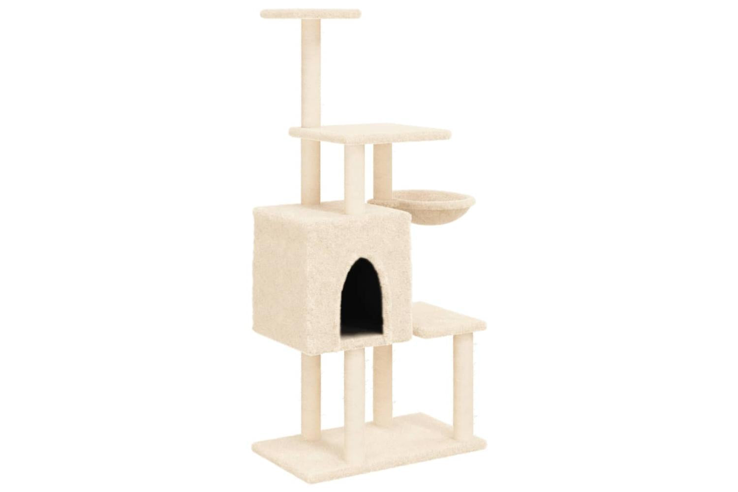 Vidaxl Cat Tree With Sisal Scratching Posts Cream 131 Cm-2