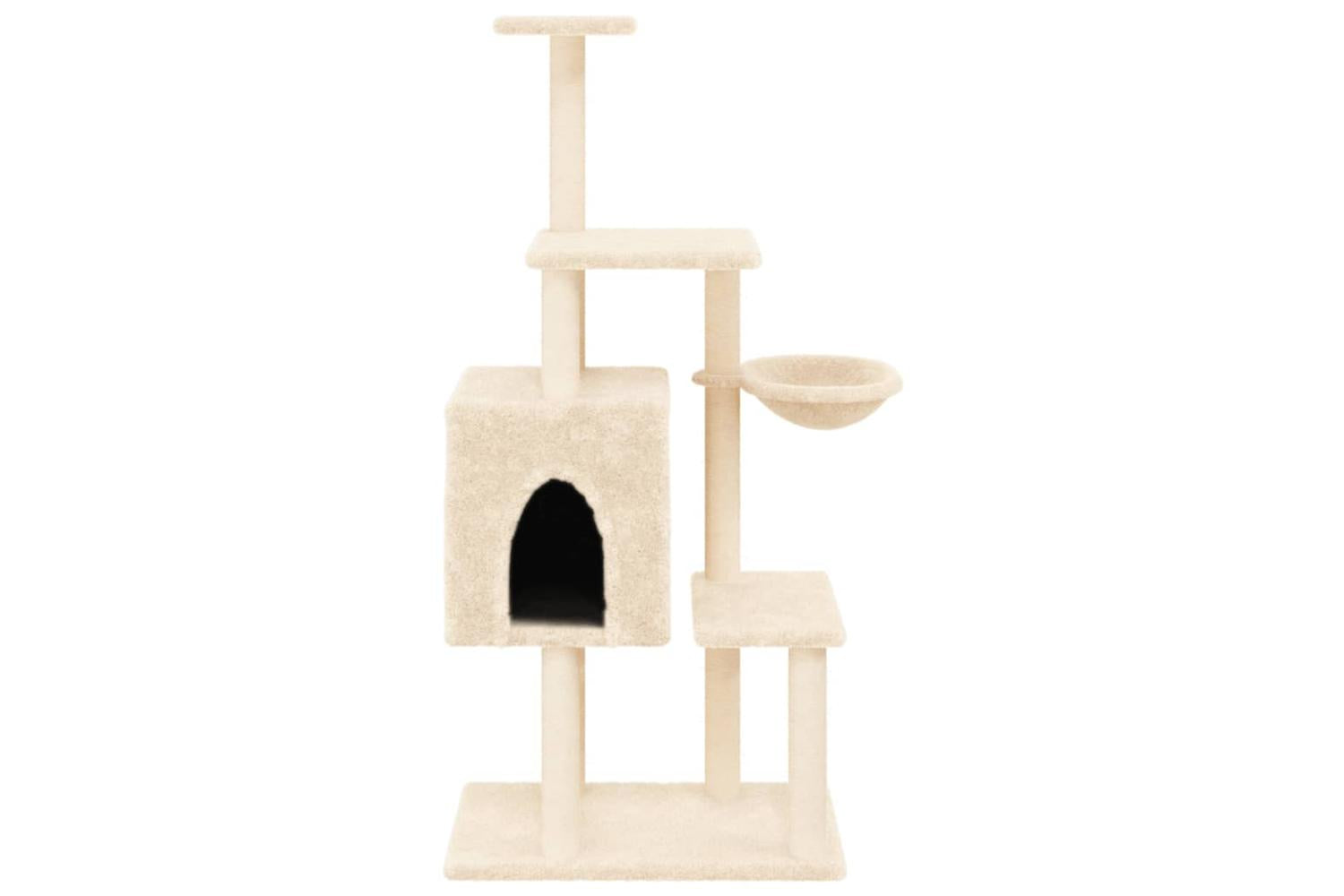 Vidaxl Cat Tree With Sisal Scratching Posts Cream 131 Cm-4