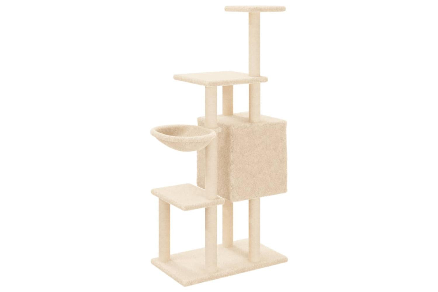 Vidaxl Cat Tree With Sisal Scratching Posts Cream 131 Cm-6
