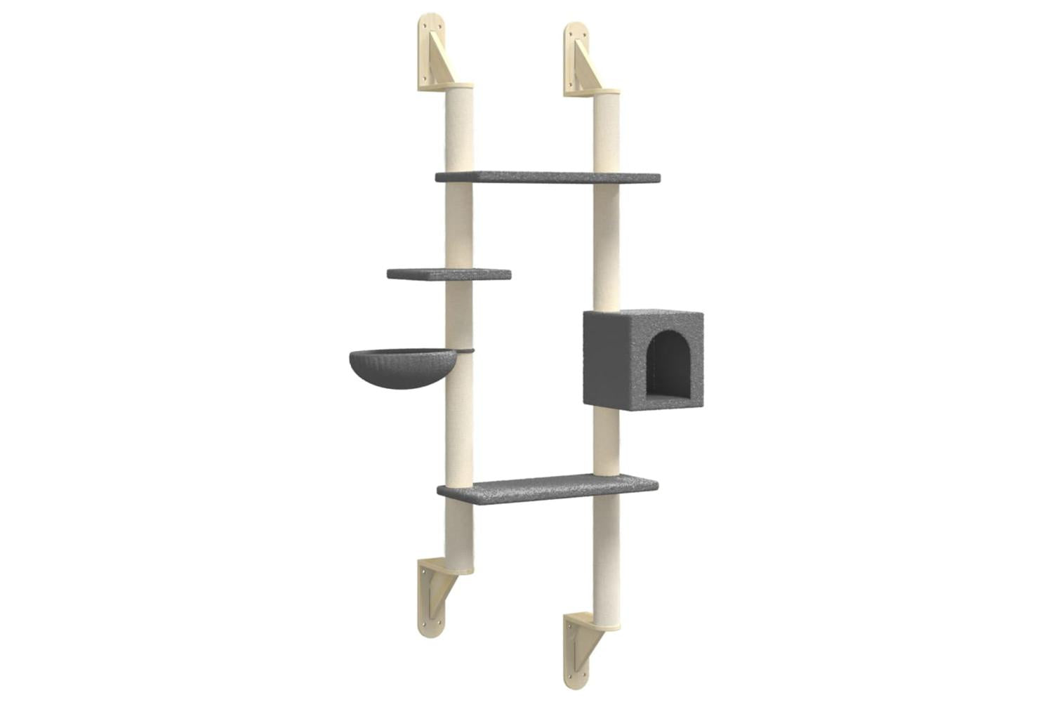 Vidaxl Wall-mounted Cat Tree With Scratching Post Dark Grey 180 Cm