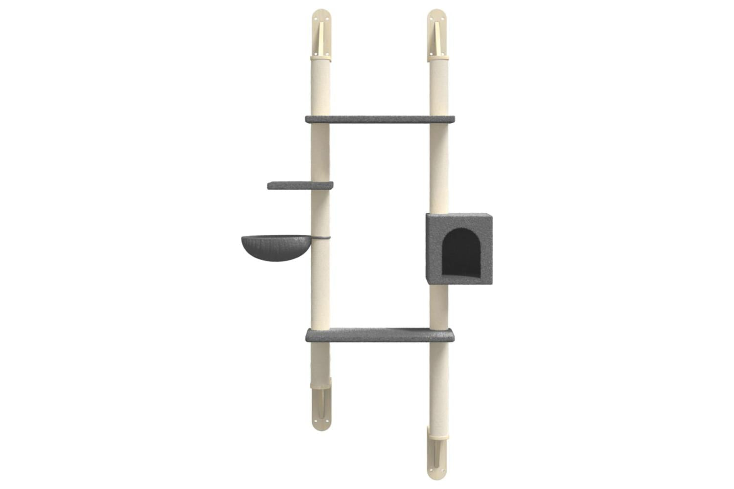 Vidaxl Wall-mounted Cat Tree With Scratching Post Dark Grey 180 Cm-4
