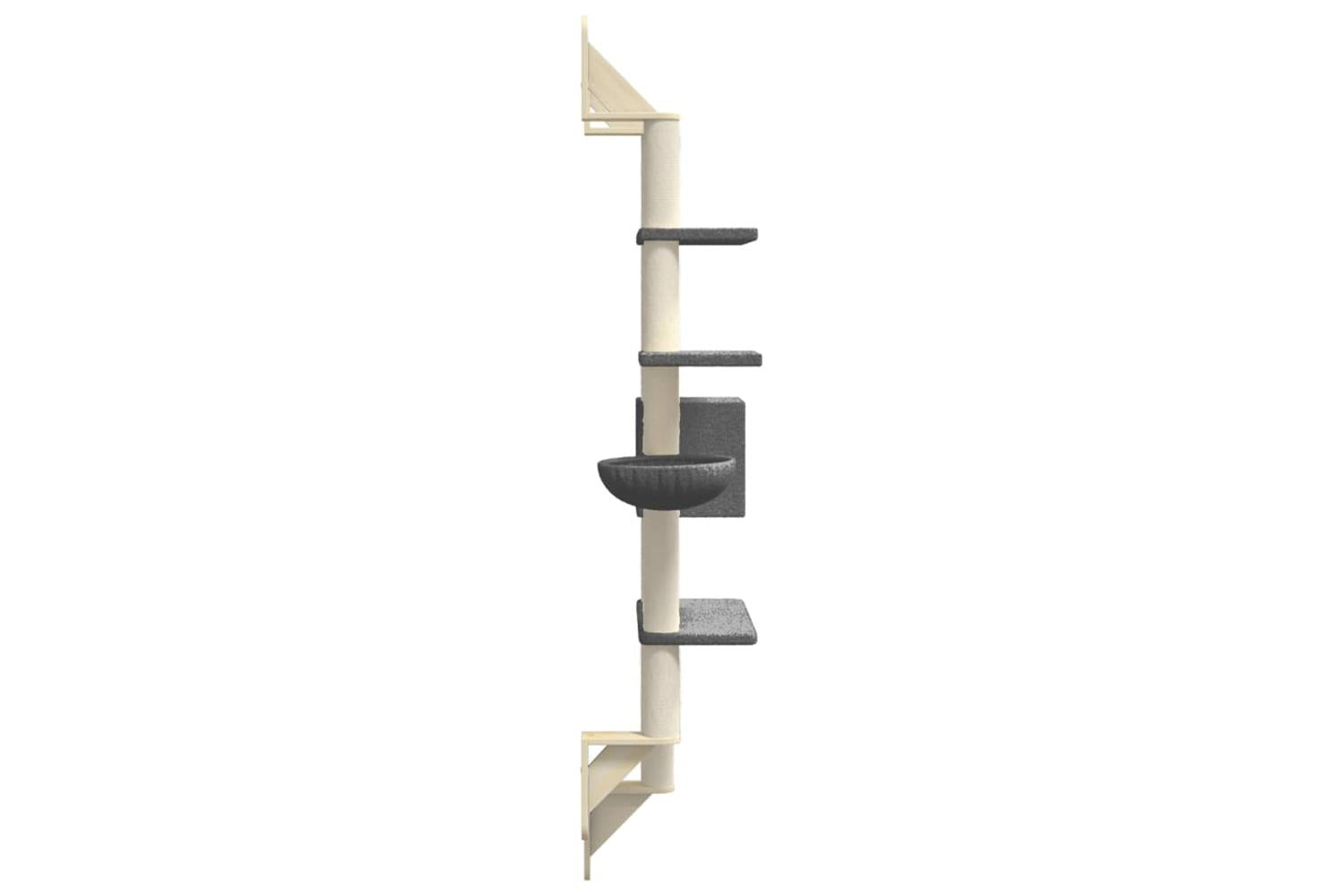 Vidaxl Wall-mounted Cat Tree With Scratching Post Dark Grey 180 Cm-5
