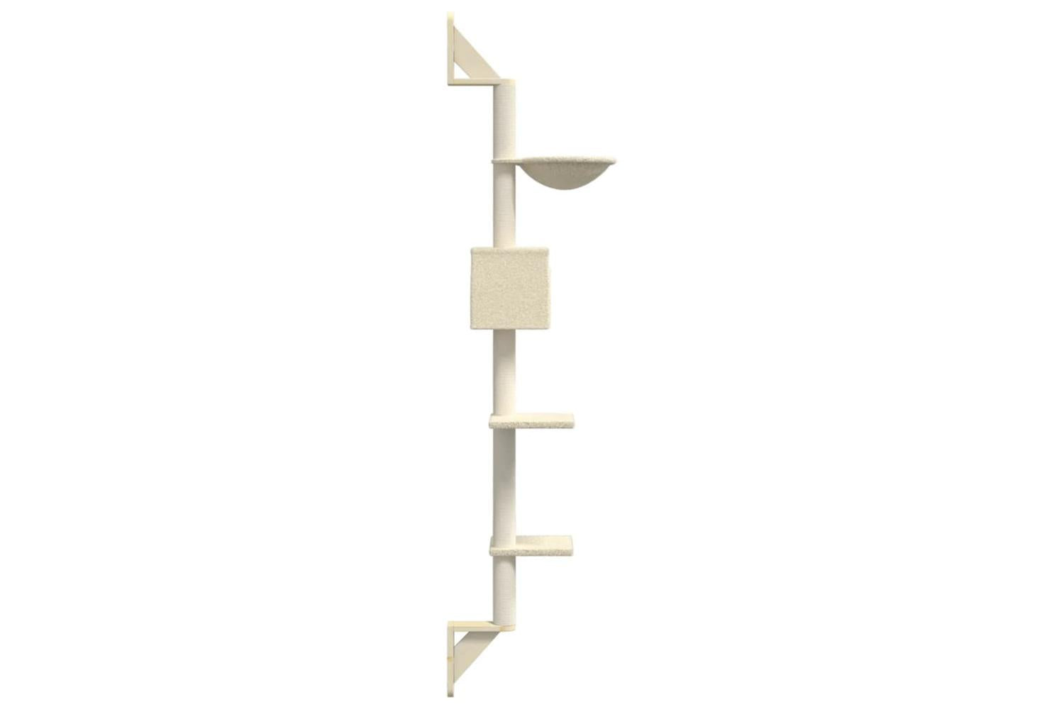 Vidaxl Wall-mounted Cat Tree With Scratching Post Cream 187 Cm-5