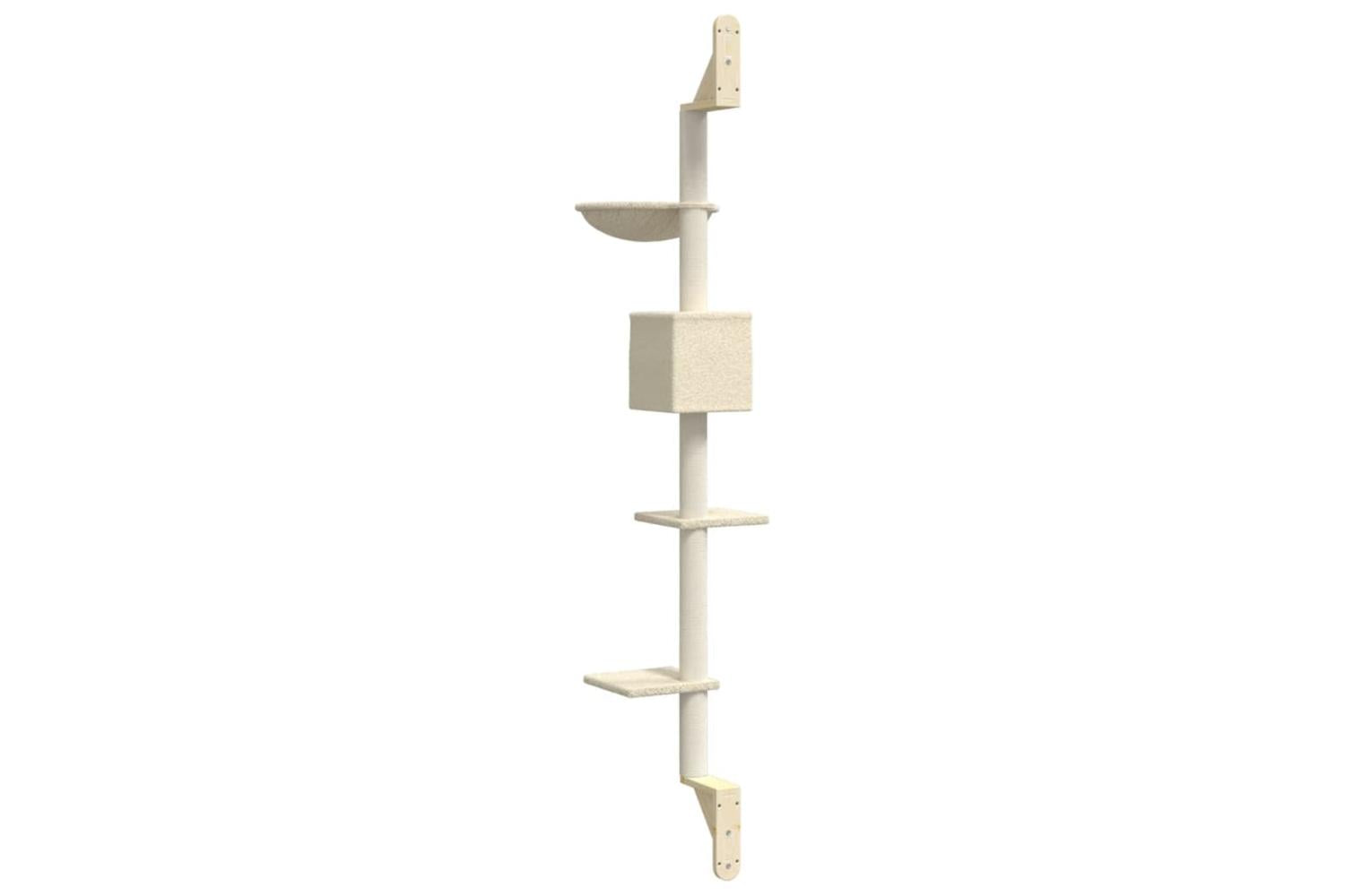 Vidaxl Wall-mounted Cat Tree With Scratching Post Cream 187 Cm-6