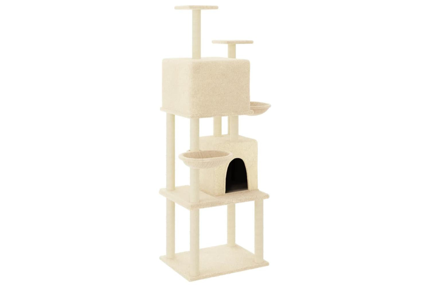 Vidaxl Cat Tree With Sisal Scratching Posts Cream 180 Cm
