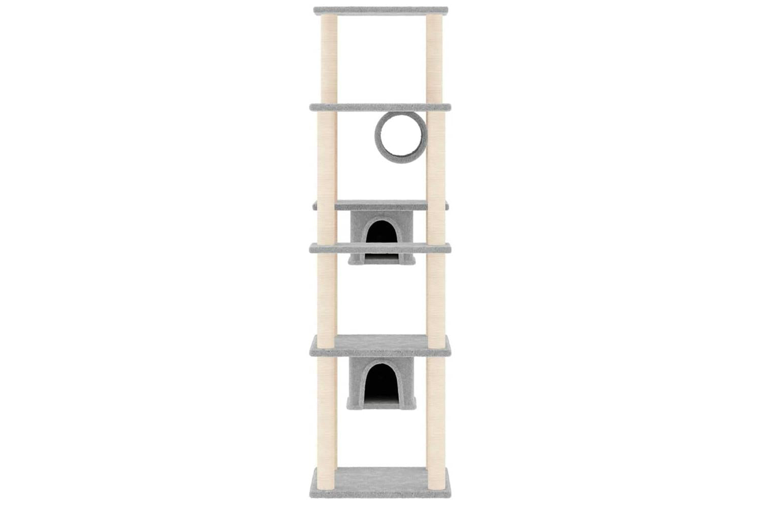 Vidaxl Cat Tree With Sisal Scratching Posts Light Grey 169 Cm-3