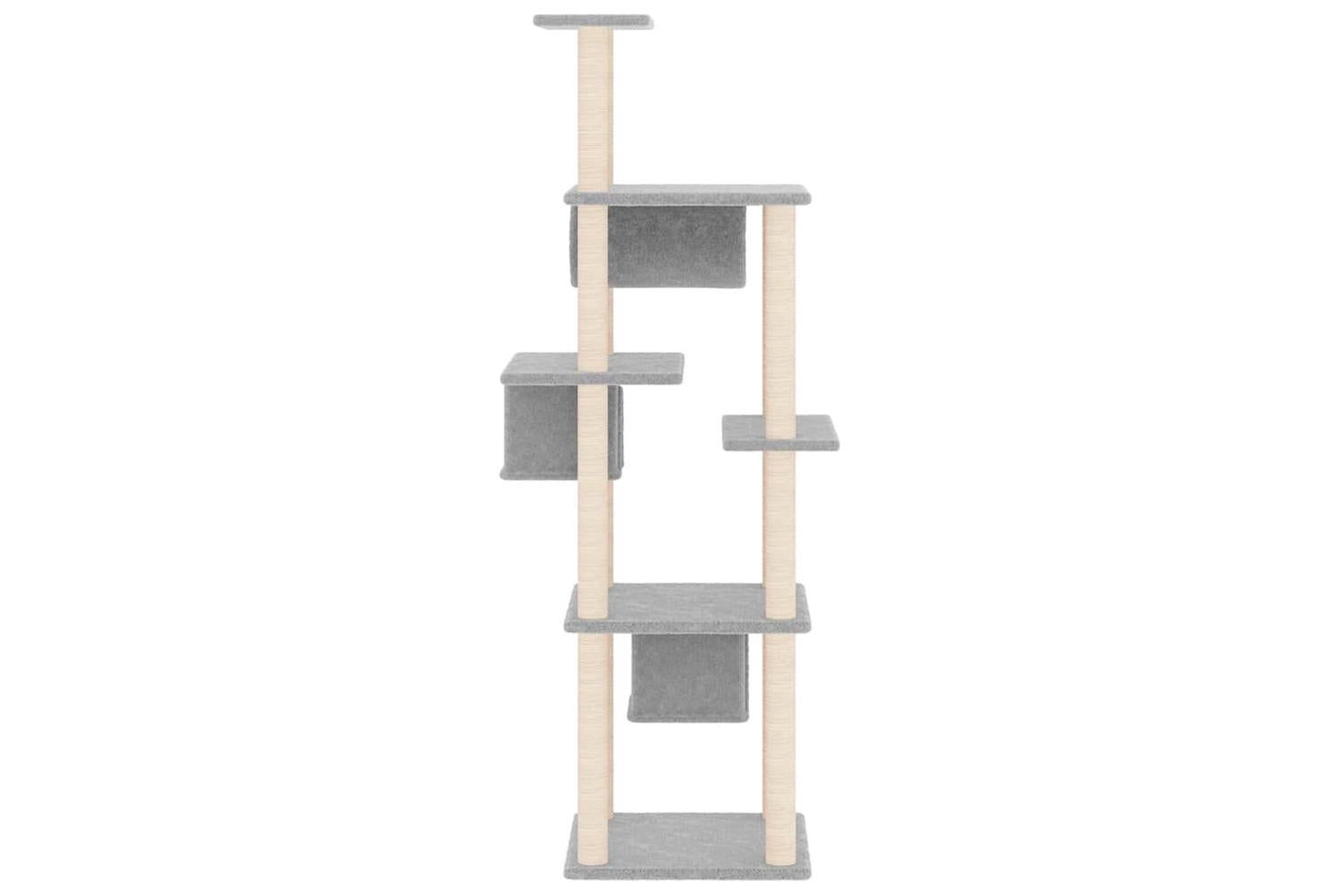 Vidaxl Cat Tree With Sisal Scratching Posts Light Grey 169 Cm-4