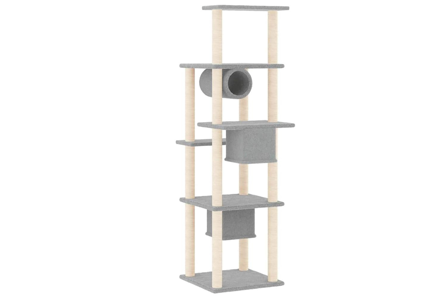 Vidaxl Cat Tree With Sisal Scratching Posts Light Grey 169 Cm-5