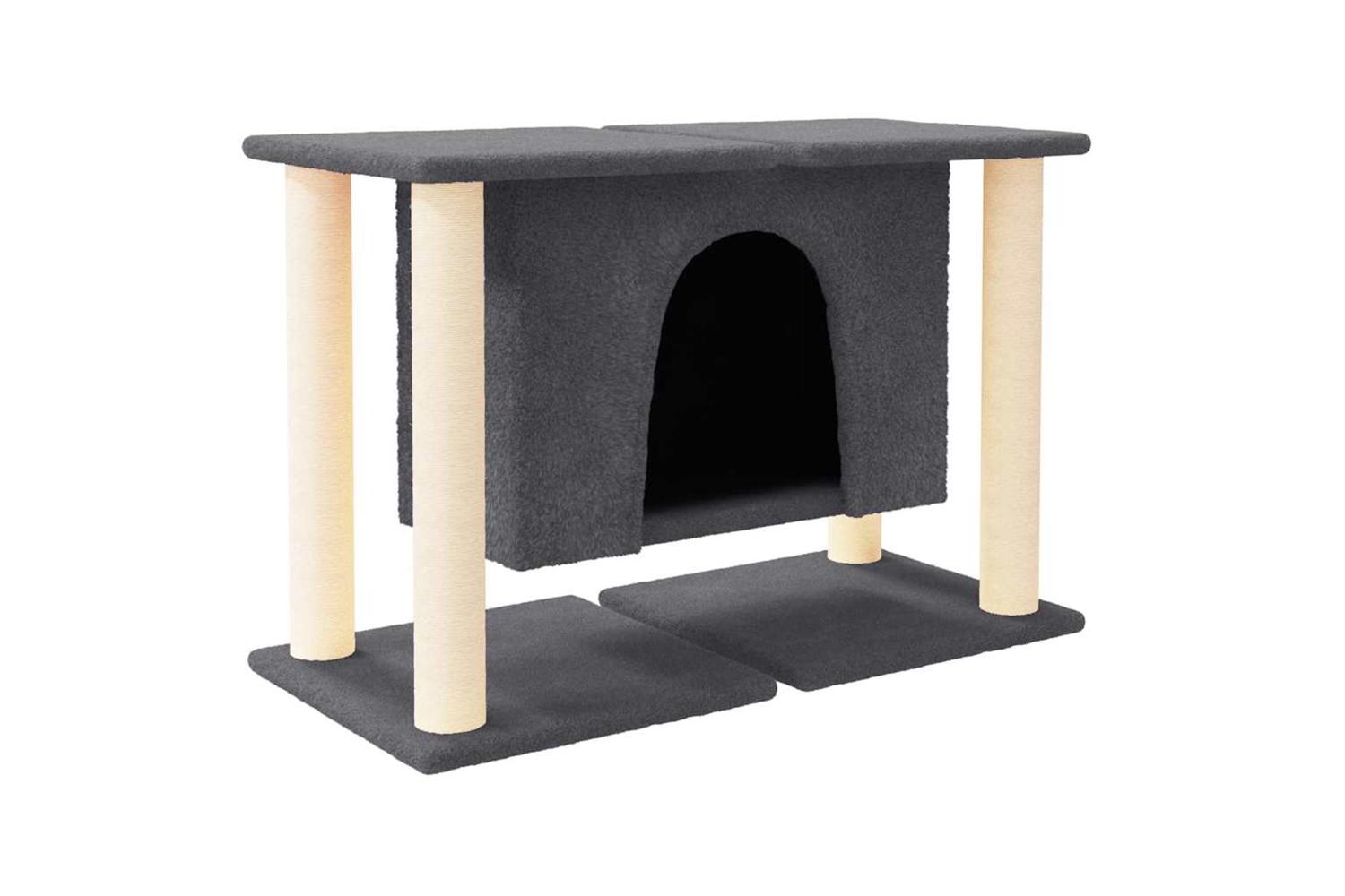 Vidaxl Cat Tree With Sisal Scratching Posts Dark Grey 50 Cm-2