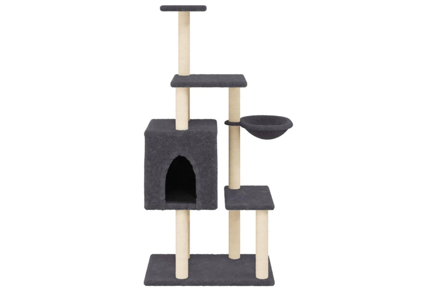 Vidaxl Cat Tree With Sisal Scratching Posts Dark Grey 131 Cm-4