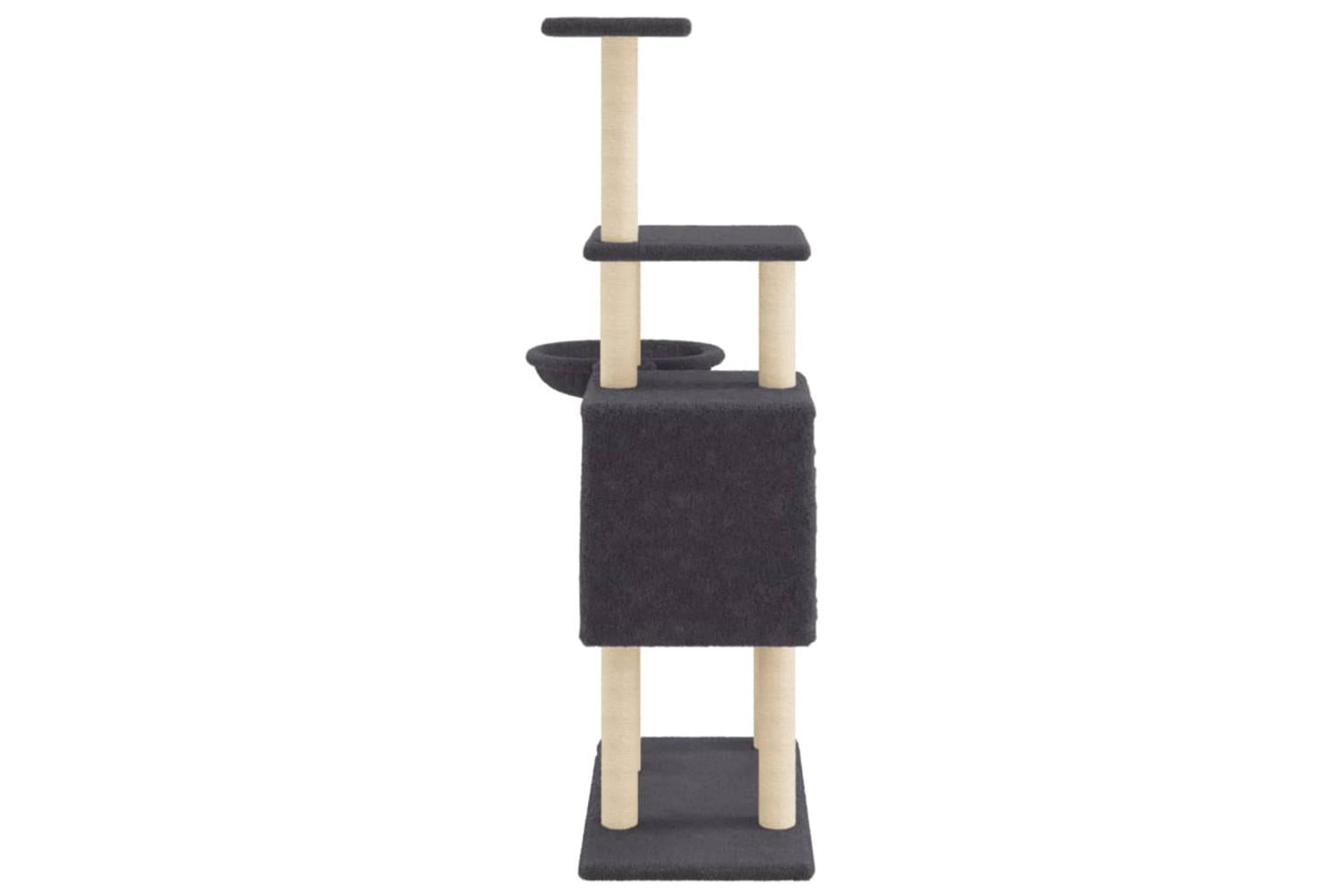 Vidaxl Cat Tree With Sisal Scratching Posts Dark Grey 131 Cm-5
