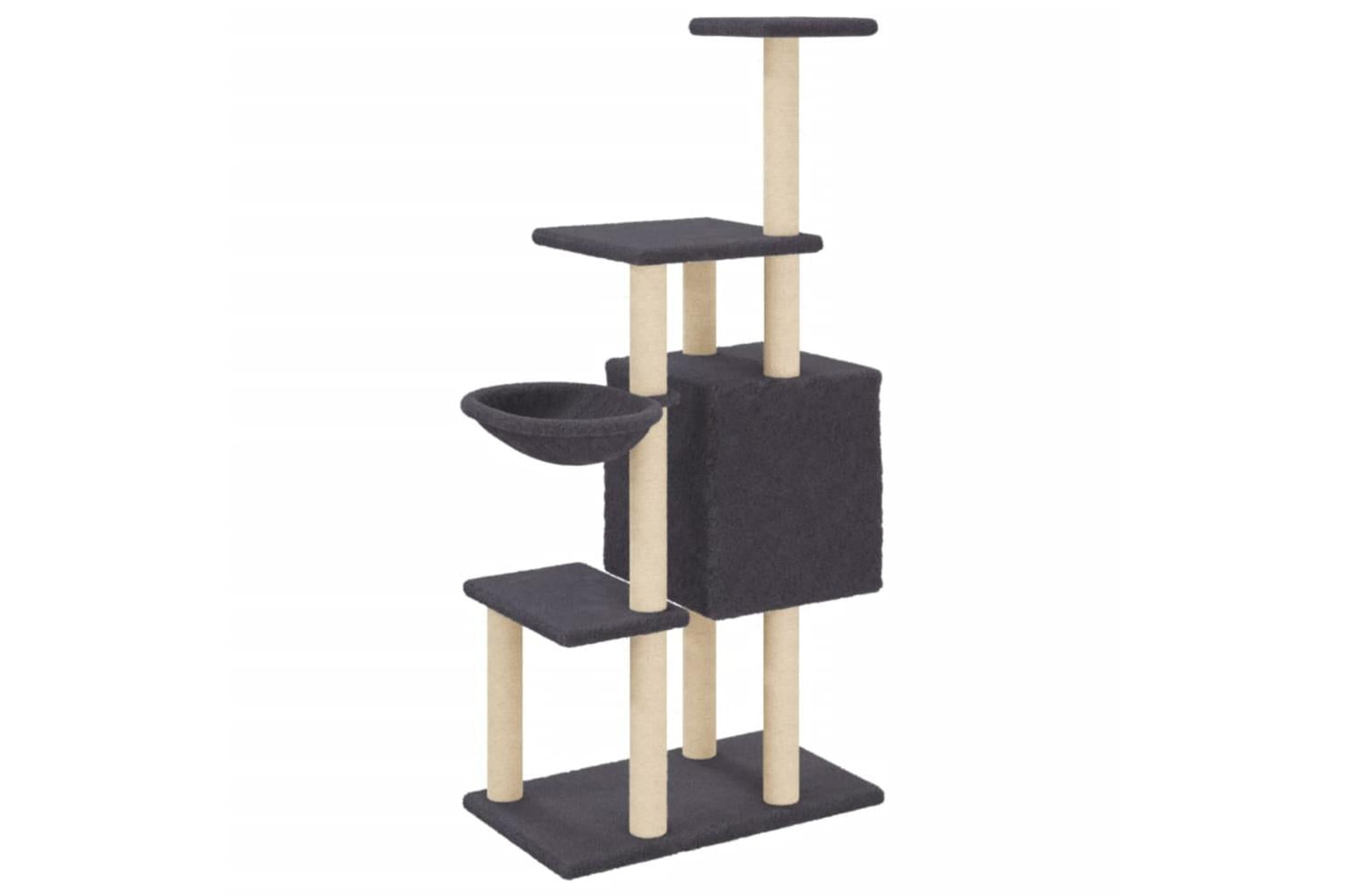 Vidaxl Cat Tree With Sisal Scratching Posts Dark Grey 131 Cm-6