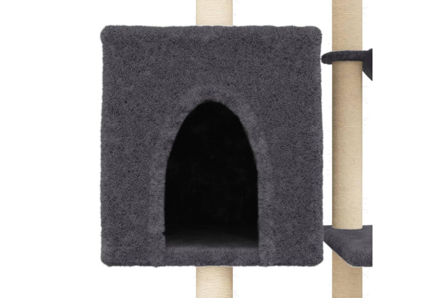 Vidaxl Cat Tree With Sisal Scratching Posts Dark Grey 131 Cm-8