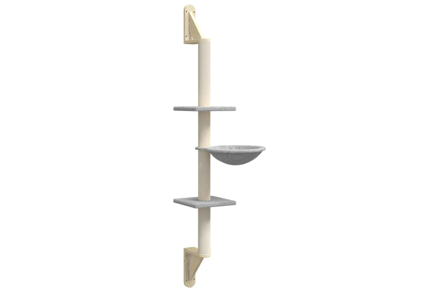 Vidaxl Wall-mounted Cat Tree With Scratching Post Light Grey 1425 Cm