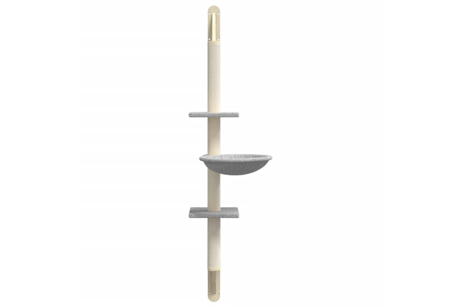 Vidaxl Wall-mounted Cat Tree With Scratching Post Light Grey 1425 Cm-4