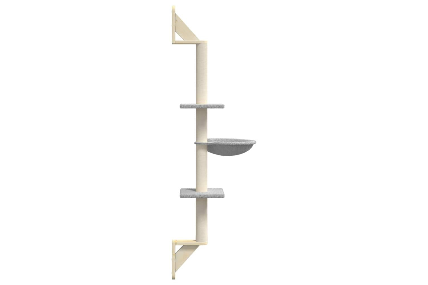 Vidaxl Wall-mounted Cat Tree With Scratching Post Light Grey 1425 Cm-5