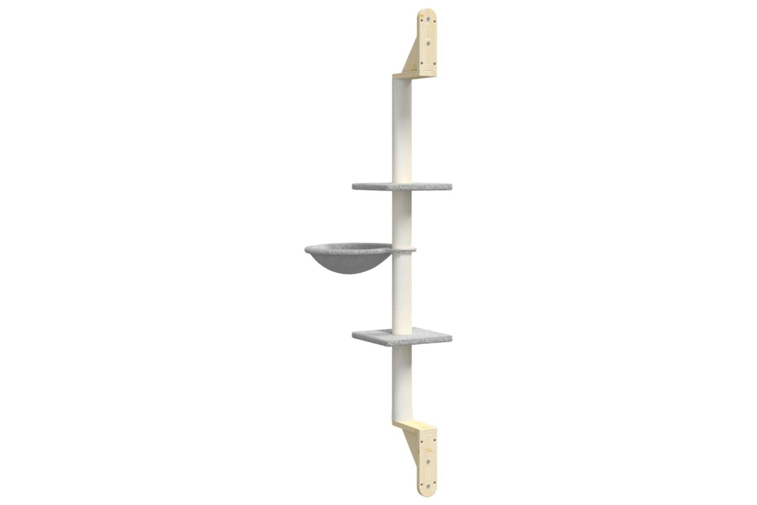 Vidaxl Wall-mounted Cat Tree With Scratching Post Light Grey 1425 Cm-6
