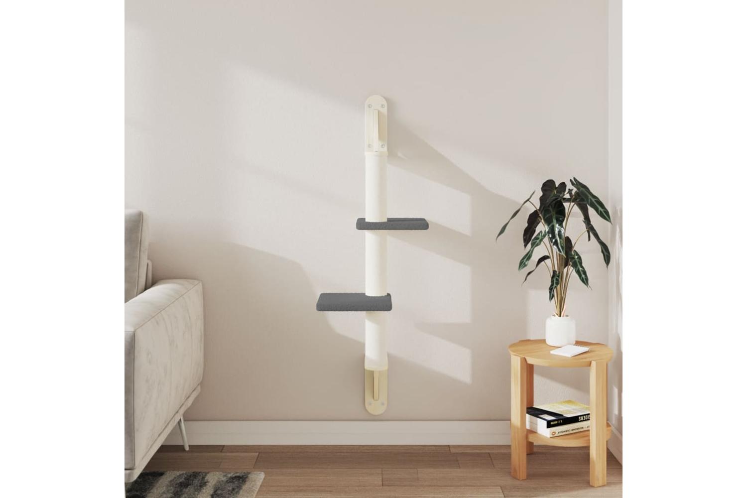 Vidaxl Wall-mounted Cat Tree With Scratching Post Dark Grey 108 Cm-3