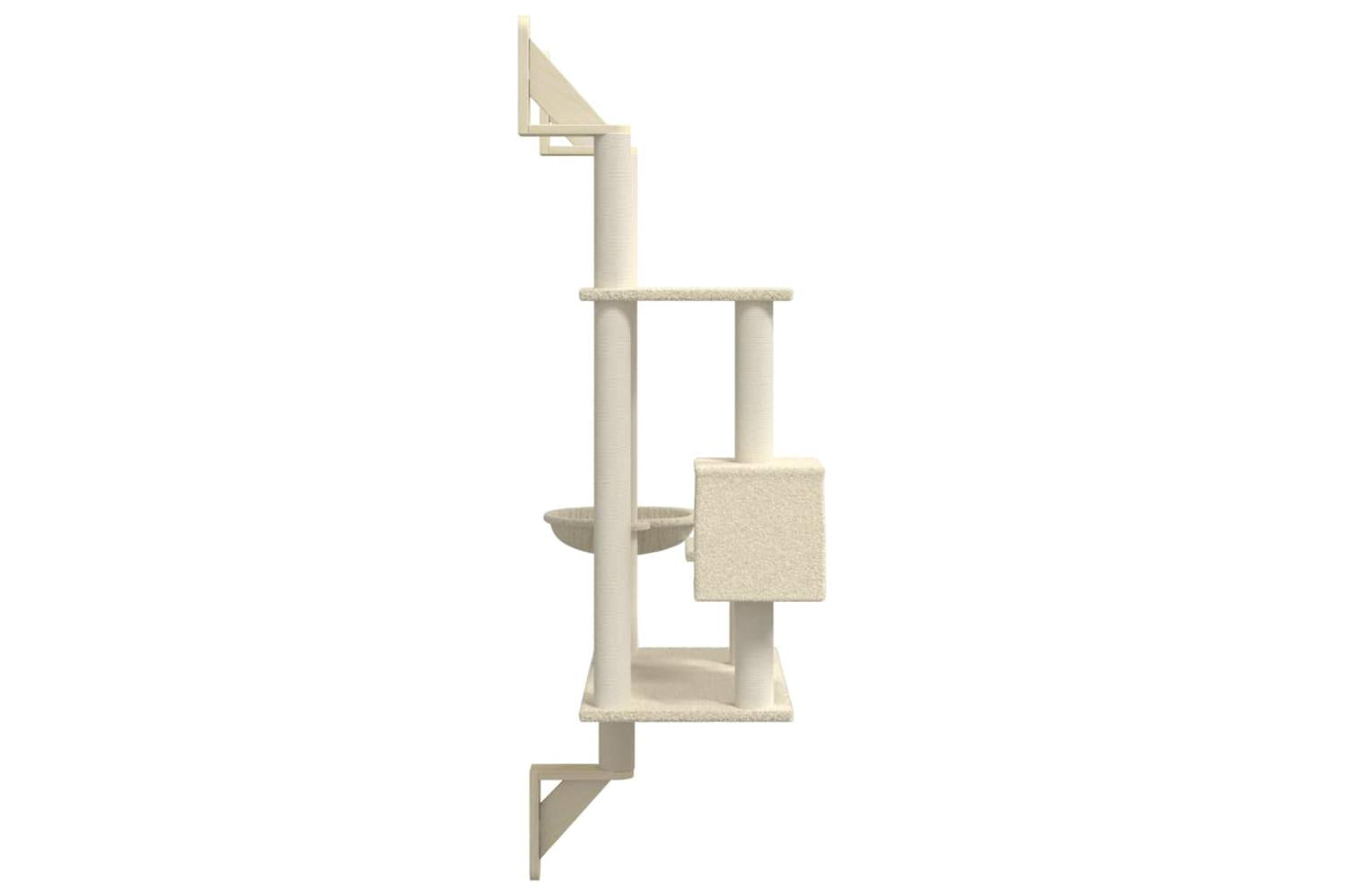 Vidaxl Wall-mounted Cat Tree With Scratching Post Cream 153 Cm-5