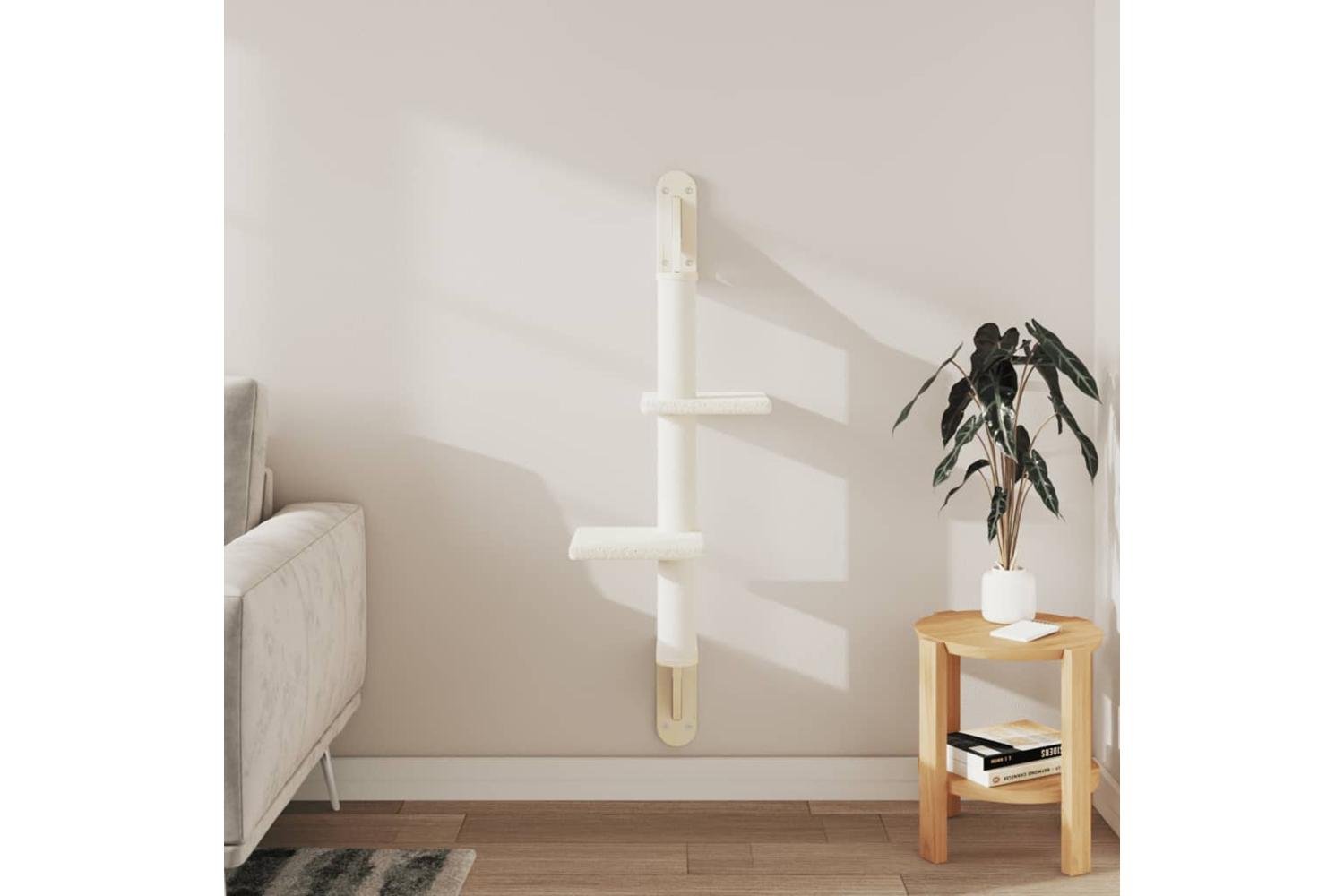 Vidaxl Wall-mounted Cat Tree With Scratching Post Cream 108 Cm-3
