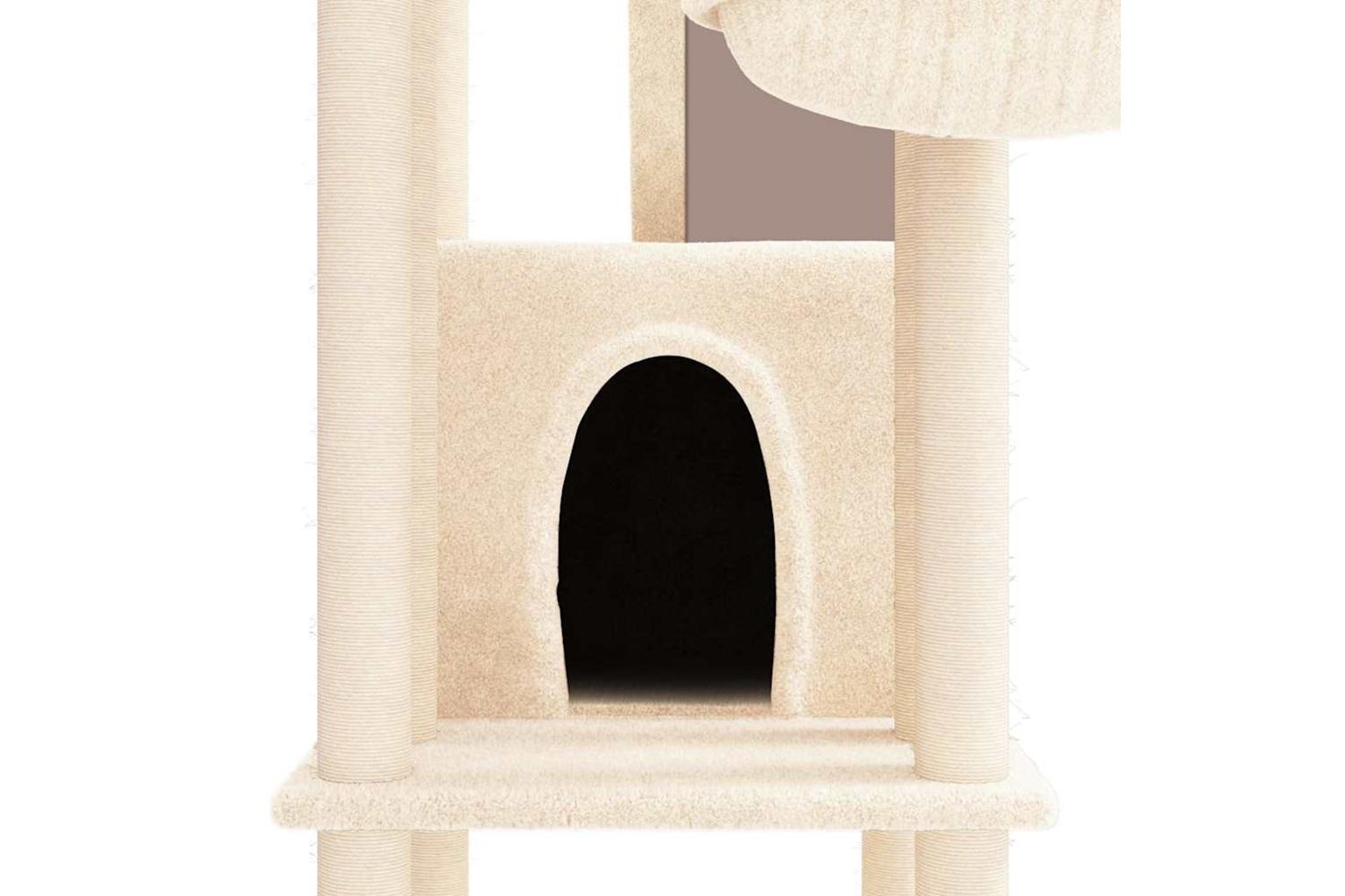 Vidaxl Cat Tree With Sisal Scratching Posts Cream 201 Cm-6