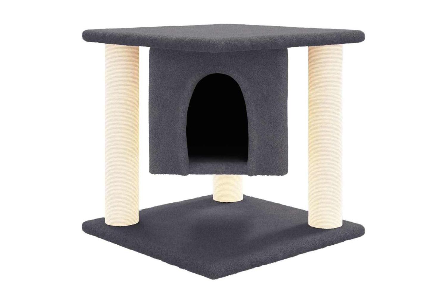 Vidaxl Cat Tree With Sisal Scratching Posts Dark Grey 37 Cm-3
