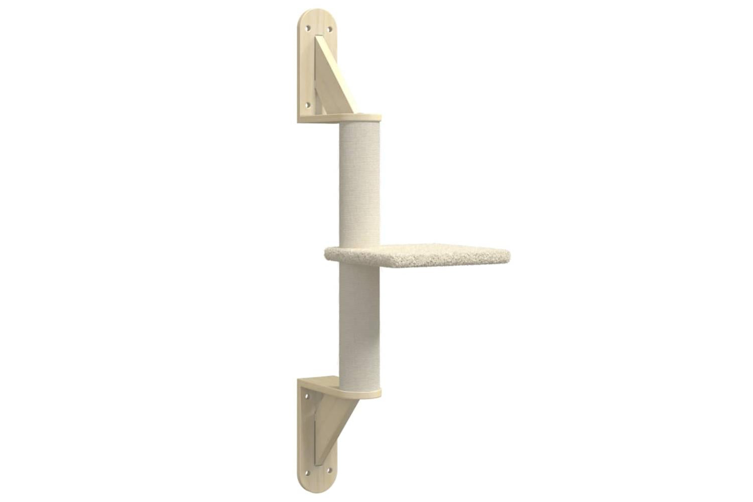 Vidaxl Wall-mounted Cat Tree With Scratching Post Cream 855 Cm-2