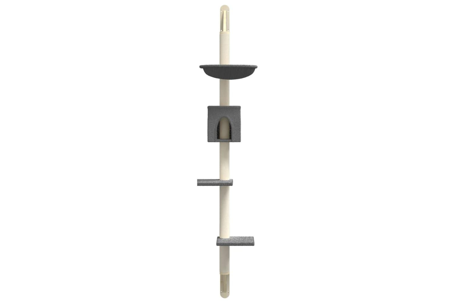 Vidaxl Wall-mounted Cat Tree With Scratching Post Dark Grey 187 Cm-4