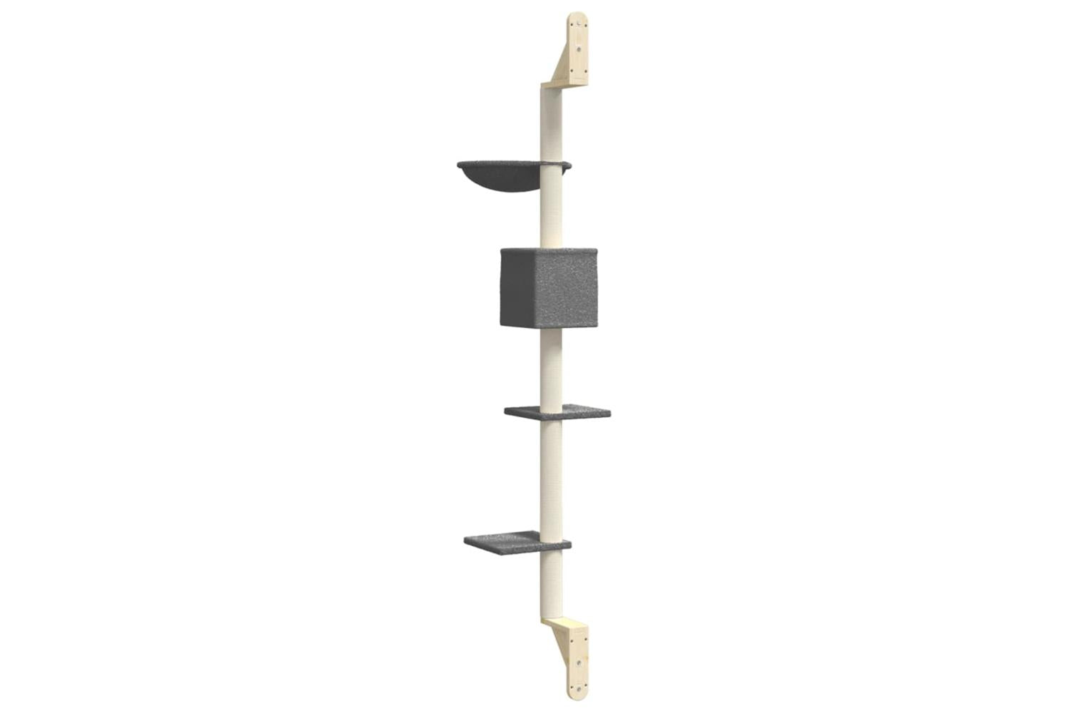 Vidaxl Wall-mounted Cat Tree With Scratching Post Dark Grey 187 Cm-6