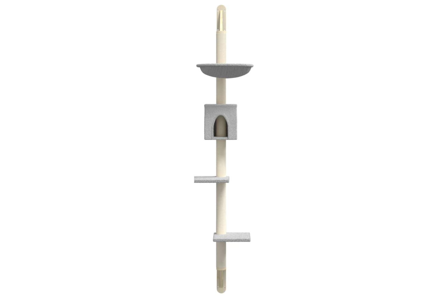 Vidaxl Wall-mounted Cat Tree With Scratching Post Light Grey 187 Cm-4